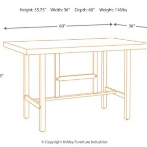 Ashley Furniture Signature Design - Kavari 5-Piece Dining Room Set - Includes Counter Height Table & 4 Barstools - Brown