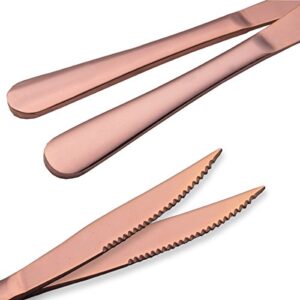 Berglander Rose Gold Plated Stainless Steel Steak Knives, Copper Color Steak Knife Heavy-Duty Steak Knife for Chefs, Great For BBQ Weddings - Dinners - Parties All Homes & Kitchens Pack of 6
