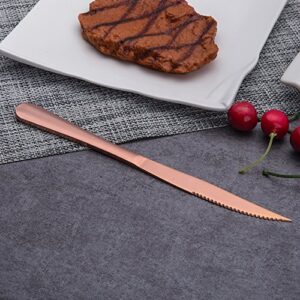 Berglander Rose Gold Plated Stainless Steel Steak Knives, Copper Color Steak Knife Heavy-Duty Steak Knife for Chefs, Great For BBQ Weddings - Dinners - Parties All Homes & Kitchens Pack of 6