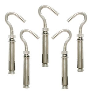 txxma open cup hook expansion bolts screw heavy duty 304 stainless steel hooks 5-pack m6