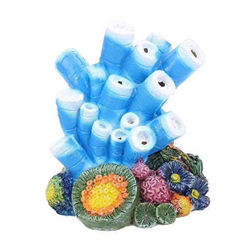 Aquarium Decor Air Bubble Stone Blue Coral Starfish Oxygen Pump Resin Crafts for Aquarium Fish Tank Ornament Decoration