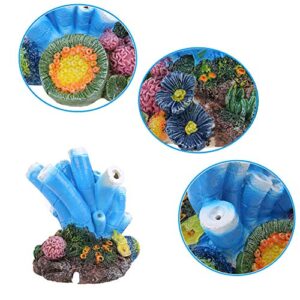 Aquarium Decor Air Bubble Stone Blue Coral Starfish Oxygen Pump Resin Crafts for Aquarium Fish Tank Ornament Decoration