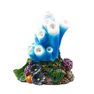 Aquarium Decor Air Bubble Stone Blue Coral Starfish Oxygen Pump Resin Crafts for Aquarium Fish Tank Ornament Decoration