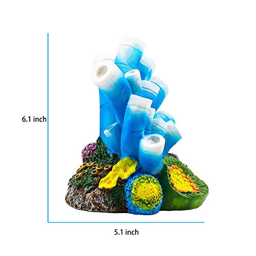 Aquarium Decor Air Bubble Stone Blue Coral Starfish Oxygen Pump Resin Crafts for Aquarium Fish Tank Ornament Decoration