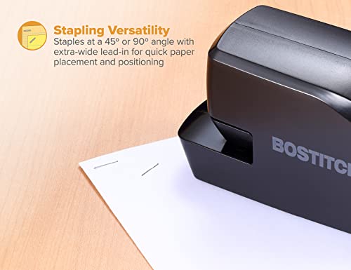 Bostitch Office Portable Electric Stapler, 20 Sheets, AC or Battery Powered, Black (MDS20-BLK)