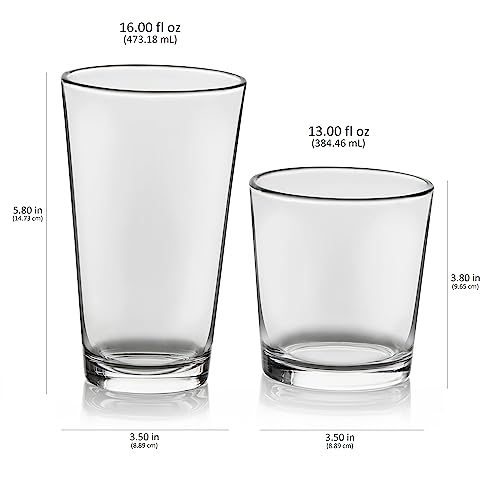 Libbey Flare 16-Piece Tumbler and Rocks Glass Set