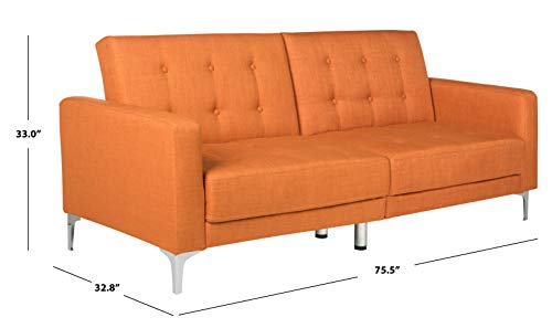 Safavieh Livingston Collection Soho Orange Tufted Foldable Sofa Bed