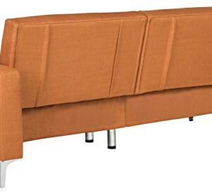 Safavieh Livingston Collection Soho Orange Tufted Foldable Sofa Bed