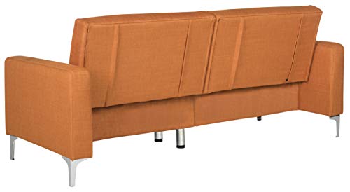 Safavieh Livingston Collection Soho Orange Tufted Foldable Sofa Bed