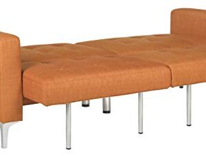 Safavieh Livingston Collection Soho Orange Tufted Foldable Sofa Bed