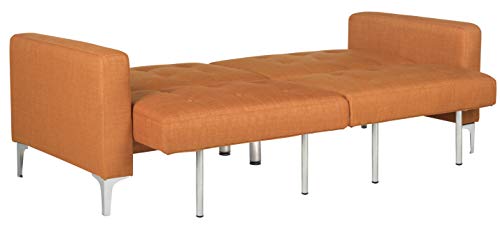 Safavieh Livingston Collection Soho Orange Tufted Foldable Sofa Bed