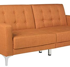 Safavieh Livingston Collection Soho Orange Tufted Foldable Sofa Bed