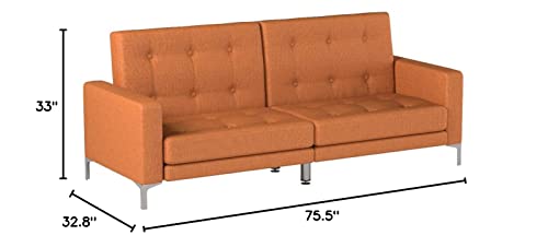 Safavieh Livingston Collection Soho Orange Tufted Foldable Sofa Bed