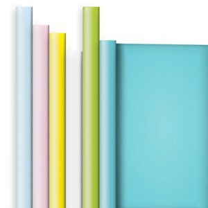jillson roberts 6 roll-count all-occasion solid color gift wrap available in 10 different assortments, pretty pastels