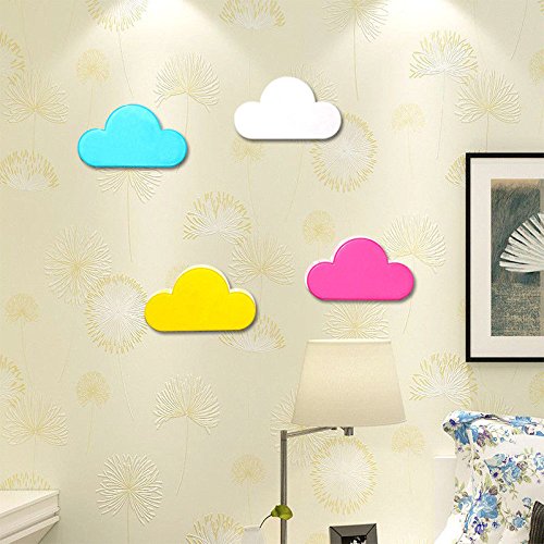 Pack of 4 Blue White Yellow Pink Creative Novelty Cute Cloud Shape Magnetic Magnets Key Holder Wall Keychains Hanger Home office Decoration