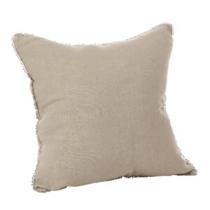 saro lifestyle pomponin collection pom linen down-filled throw pillow, 20", natural