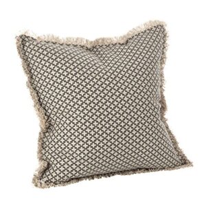 saro lifestyle corinth collection moroccan tile design down filled cotton throw pillow, 20", slate