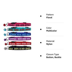 Cat Collar,Personalized Embroidered Nylon Cat ID Collars with Bell - Custom Text with Pet Name and Phone Number …