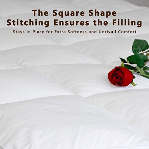 Plush Extra Thick Mattress Topper Queen for Softening Firm Mattress, Breathable Cooling Mattress Pillow Top Bed Topper for Back Pain & Sleep Comfort, Overfilled Mattress Pad, Fit to 6”-22” Mattress