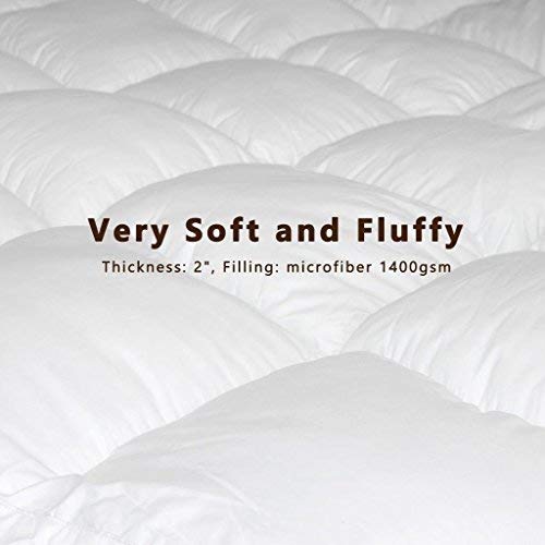 Plush Extra Thick Mattress Topper Queen for Softening Firm Mattress, Breathable Cooling Mattress Pillow Top Bed Topper for Back Pain & Sleep Comfort, Overfilled Mattress Pad, Fit to 6”-22” Mattress