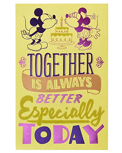 American Greetings Romantic Birthday Card (Mickey and Minnie Mouse)