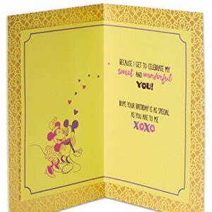 American Greetings Romantic Birthday Card (Mickey and Minnie Mouse)