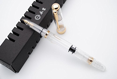 czxwyst 618 Toso Piston Fountain Pen (Transparent with Golden Clip)