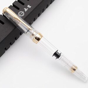 czxwyst 618 Toso Piston Fountain Pen (Transparent with Golden Clip)