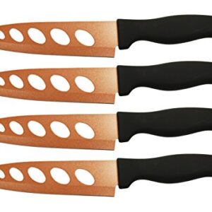 Set of 4 Copper Knives! 6.25" Blade - As Seen on TV Never Sharpen Knives! Stays Sharp Forever! Effortless Clean Cuts Every Time! Ideal for Chopping, Dicing, Mincing, and More! (4)