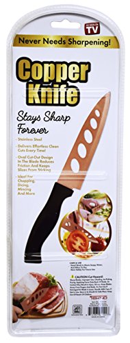 Set of 4 Copper Knives! 6.25" Blade - As Seen on TV Never Sharpen Knives! Stays Sharp Forever! Effortless Clean Cuts Every Time! Ideal for Chopping, Dicing, Mincing, and More! (4)