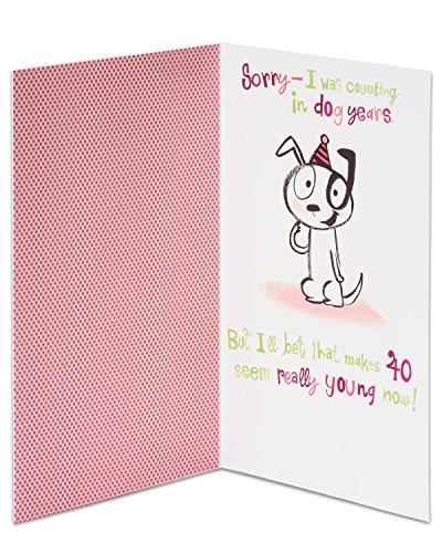 American Greetings Funny 40th Birthday Card (Dog Years)