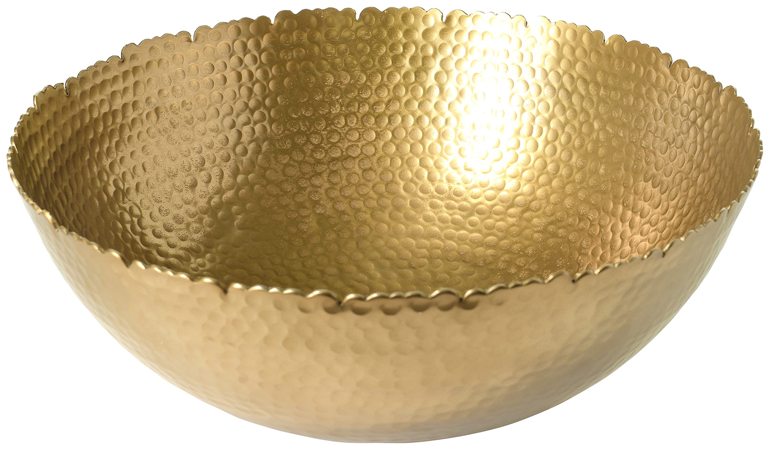 Red Co. Antique Style Tabletop Gold Textured Centerpiece Round Serving Platter Tray Catch-All Dish - 13 Inches Dia, for Dining Living Room Home Décor
