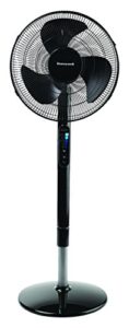 honeywell hsf600b advanced quietset 16” whole room stand fan, black – ultra quiet pedestal fan with remote control, oscillation and 5 power settings