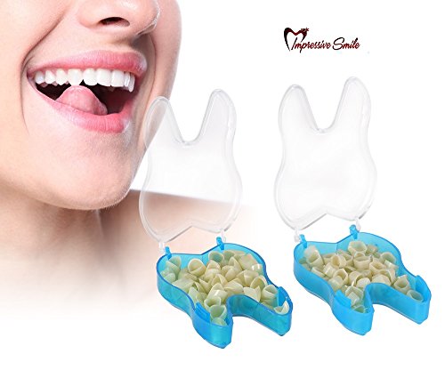 100 PCS Mixed Dental Temporary Crown Kit Anterior Front and Molar Posterior + Maximum Strength Dental Temporary Cement Loose Caps Repair