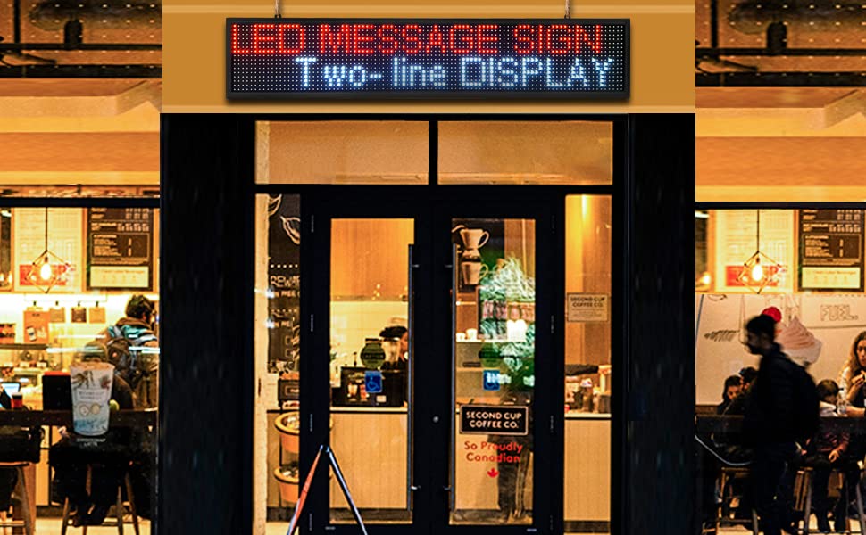 Scrolling LED Sign with WiFi P10 Outdoor 40" x 8" LED Display Programmable LED Sign Perfect Solution for Advertising