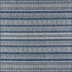 Novogratz by Momeni Villa Collection Tuscany Indoor Outdoor Blue Area Rug, 3'3" x 5' Sized Mat for Pool, Patio, Porch, Balcony, Kitchen, Bedroom, Livingroom and Home Office