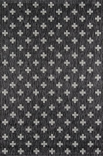 Novogratz by Momeni Villa Collection Umbria Indoor/Outdoor Area Rug, Charcoal, 2'0" x 3'0" Size Mat for Living Room, Bedroom, Dining Room, Nursery, Hallways, and Home Office