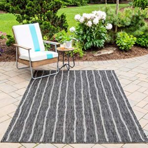 Novogratz by Momeni Villa Collection Sicily Indoor/Outdoor Area Rug, 3'3" x 5'0", Charcoal