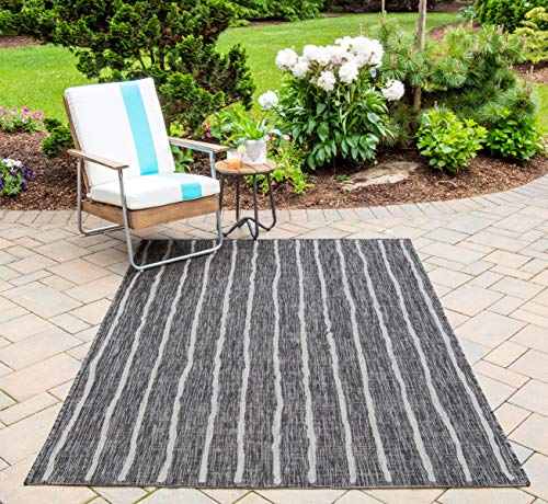 Novogratz by Momeni Villa Collection Sicily Indoor/Outdoor Area Rug, 3'3" x 5'0", Charcoal