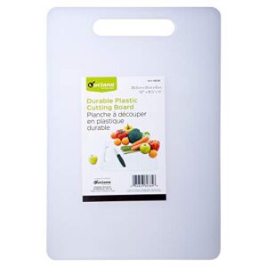 Luciano Everyday Essential Durable Plastic Cutting Board, 12 x 8.3 inches, White