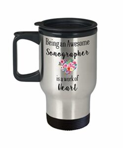 sonographer travel mug, sonographer gift ideas travel coffee cup