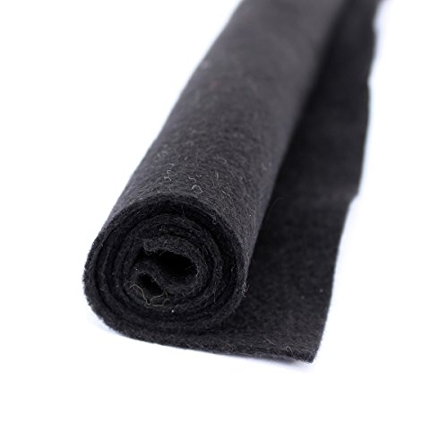 Black - Wool Felt Oversized Sheet - 35% Wool Blend - 1 12x18 inch Sheet