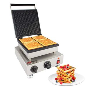 commercial nonstick 110v electric 4pcs square waffle baker maker machine