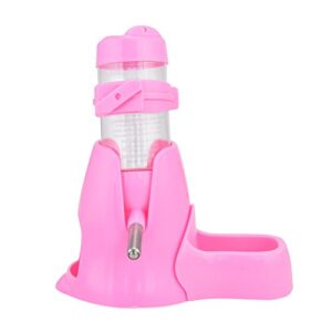guardians hamster water bottle,little pet automatic drinking bottle with food container base hut hanging water feeding bottles auto dispenser for small animals(80ml,pink)