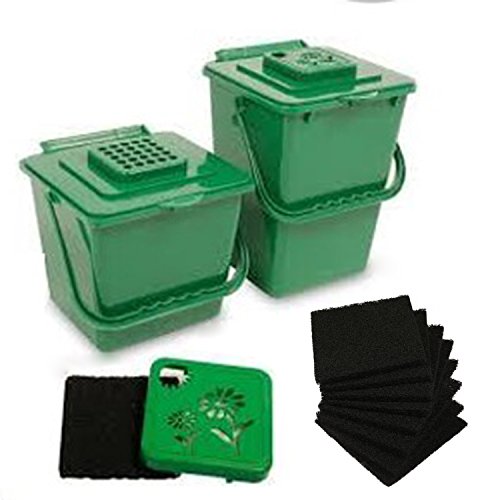 Resinta 8 Pack Activated Carbon Compost Caddy Filters Kitchen Compost Collector Replacement Filters Compatible with ECO 2000 Compost Collector (1.97 Inch Thickness)