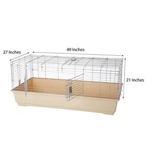 Amazon Basics Small Animal Cage Habitat With Accessories, Jumbo, Multicolor, 49 x 27 x 21 Inches