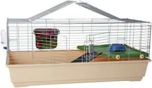 amazon basics small animal cage habitat with accessories, jumbo, multicolor, 49 x 27 x 21 inches