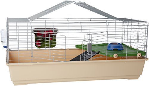 Amazon Basics Small Animal Cage Habitat With Accessories, Jumbo, Multicolor, 49 x 27 x 21 Inches