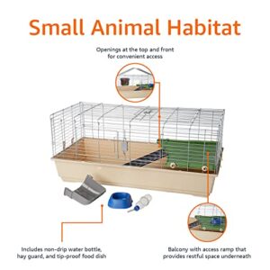 Amazon Basics Small Animal Cage Habitat With Accessories, Jumbo, Multicolor, 49 x 27 x 21 Inches