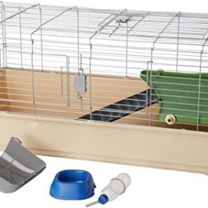 Amazon Basics Small Animal Cage Habitat With Accessories, Jumbo, Multicolor, 49 x 27 x 21 Inches